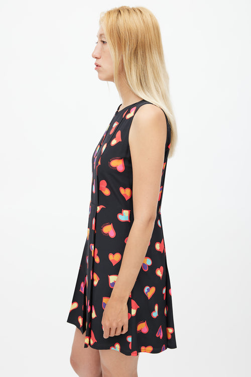 Moschino Black 
Multicolour Pleated Heart Dress