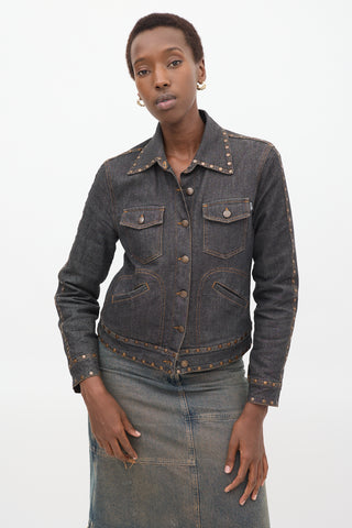 Moschino Black Studded Denim Jacket