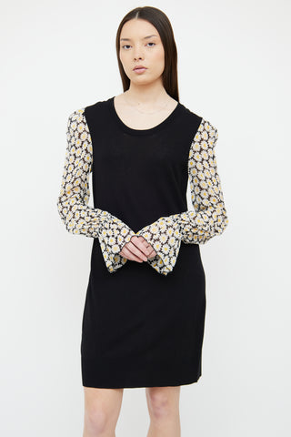 Moschino Black 
Yellow Daisy Dress