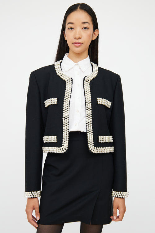 Black Pearl Wool Crop Jacket