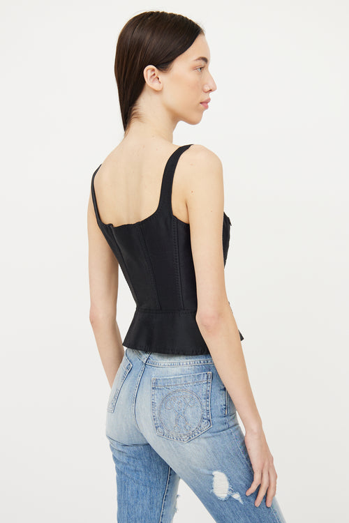 Moschino Black Zip Pocket Detail Corset