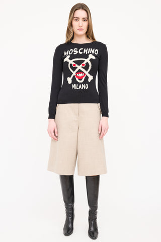 Moschino Wool Skull Logo Sweater