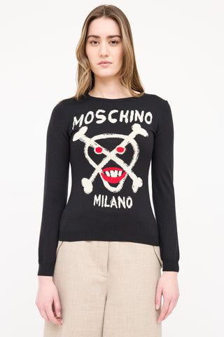 Moschino Wool Skull Logo Sweater