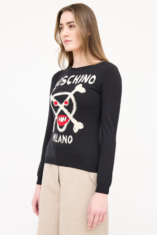 Moschino Wool Skull Logo Sweater