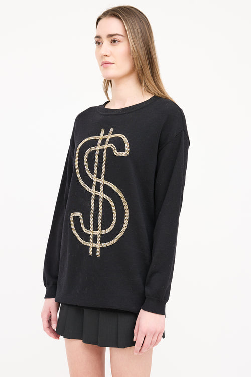 Moschino Wool Dollar Sign Sweater