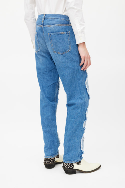 Moschino Blue Logo Patch Slim Jeans