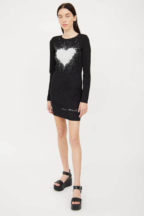 Moschino Black Heart Knit Dress