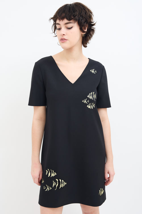 Moschino Boutique X Milli Black Embroidered Dress