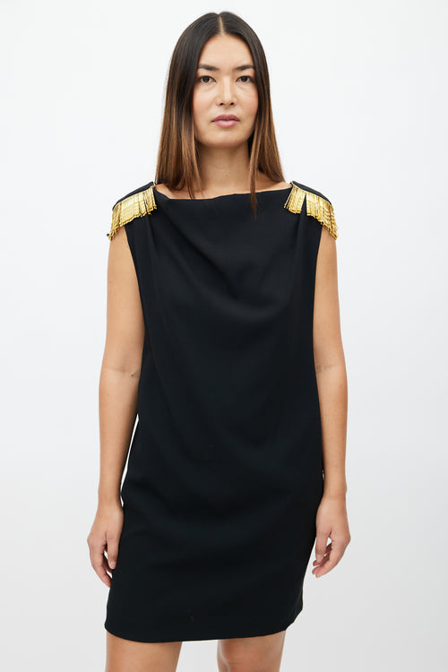 Moschino Cheap 
Chic Black 
Gold Bobby Pin Dress