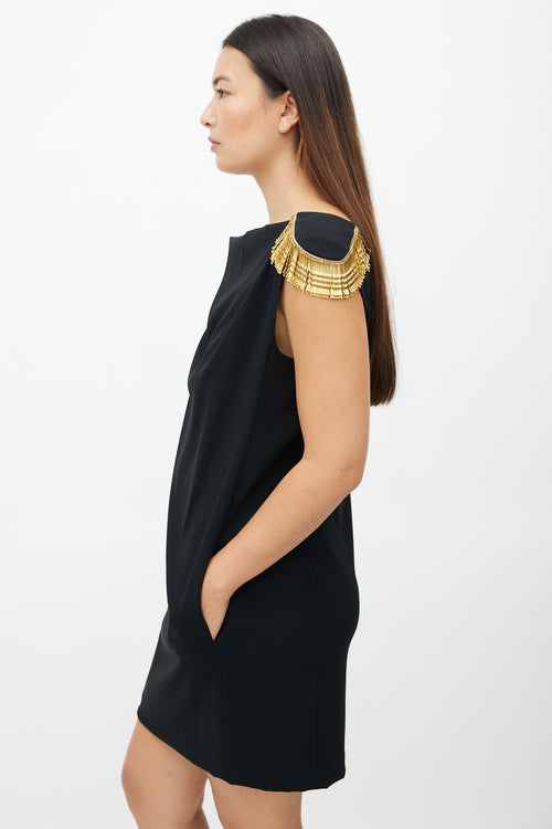 Moschino Cheap 
Chic Black 
Gold Bobby Pin Dress