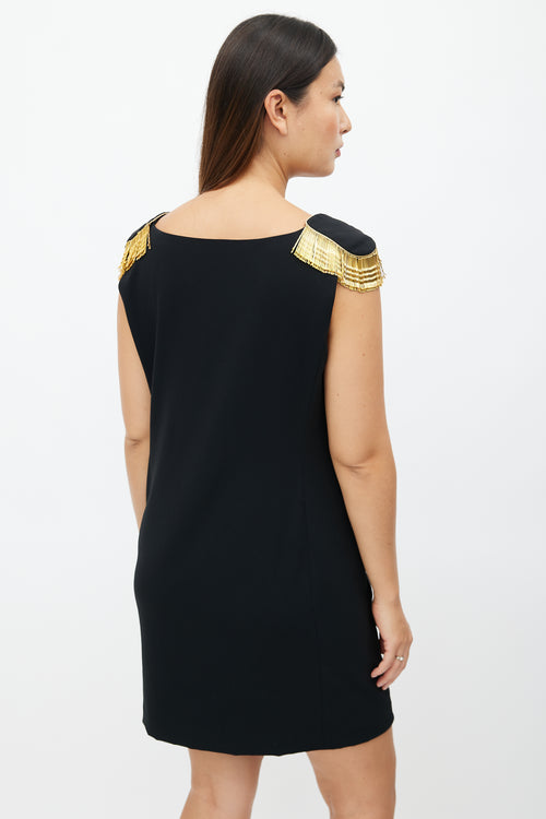 Moschino Cheap 
Chic Black 
Gold Bobby Pin Dress