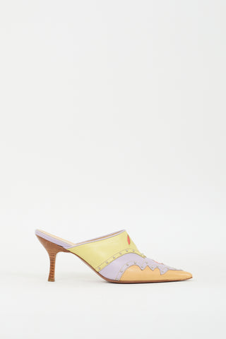 Moschino Cheap 
Chic Beige 
Multicolour Leather Mule