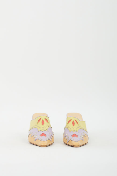 Moschino Cheap 
Chic Beige 
Multicolour Leather Mule