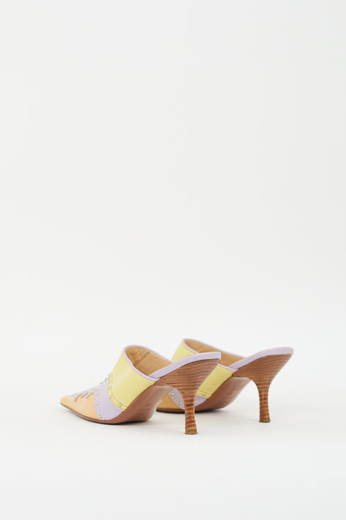 Moschino Cheap 
Chic Beige 
Multicolour Leather Mule