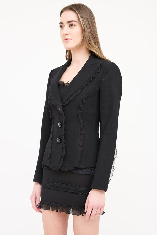 Moschino Wool Ruffled Blazer