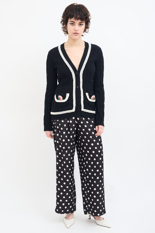 Moschino Couture Black Embellished Cardigan