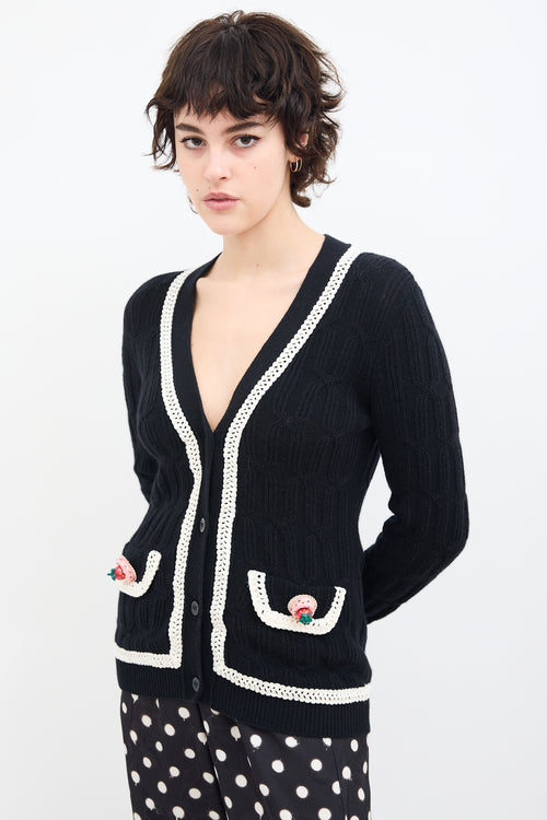 Moschino Couture Black Embellished Cardigan