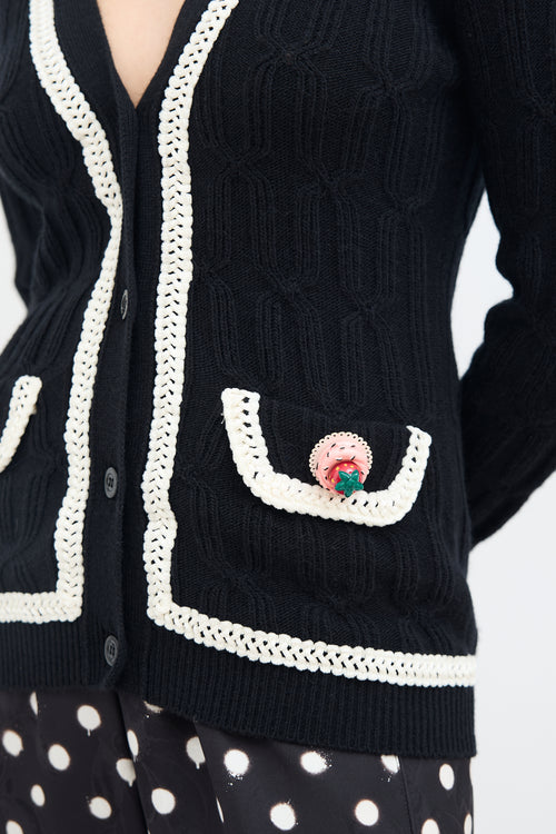 Moschino Couture Black Embellished Cardigan