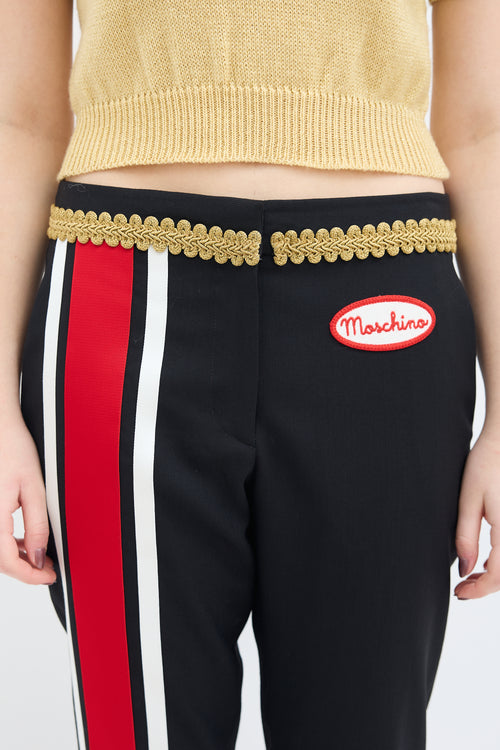 Moschino Couture Black 
Multi Embellished Slim Trouser