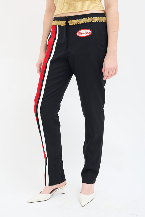 Moschino Couture Black 
Multi Embellished Slim Trouser