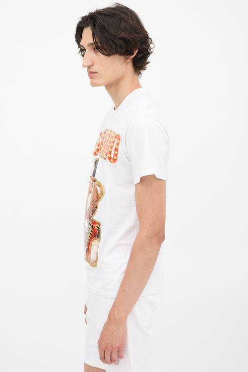 Moschino Couture White 
Multicolour Circus Teddy Graphic  T-Shirt