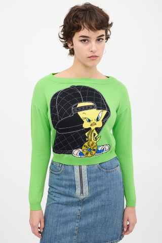 Moschino Green 
Multicolour Knit Sweater