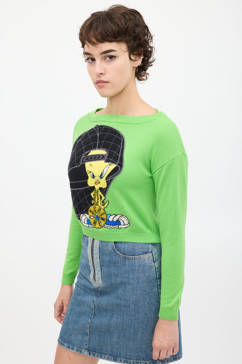 Moschino Green 
Multicolour Knit Sweater