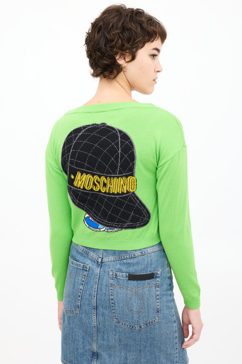 Moschino Green 
Multicolour Knit Sweater