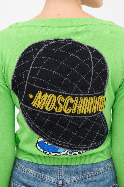 Moschino Green 
Multicolour Knit Sweater