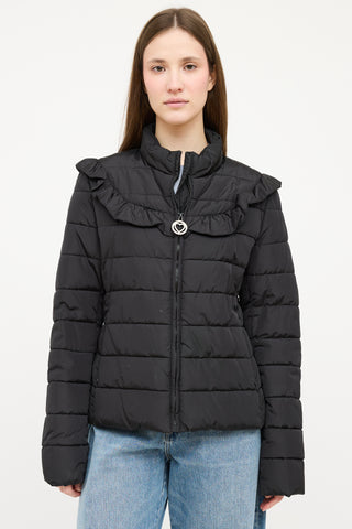 Moschino Black Ruffled Padded Jacket