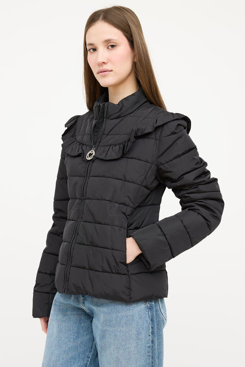 Moschino Black Ruffled Padded Jacket