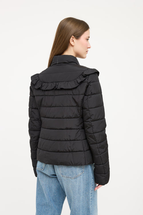 Moschino Black Ruffled Padded Jacket