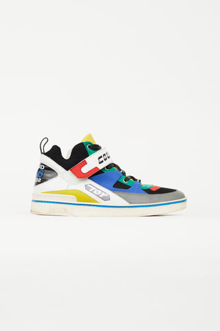 Moschino Multi Color Block Couture High Top Sneaker