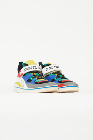 Moschino Multi Color Block Couture High Top Sneaker