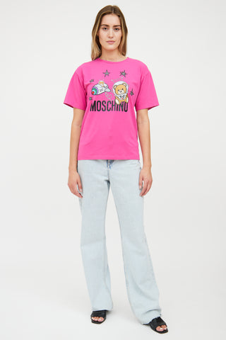 Moschino Pink Bear Astro T-Shirt