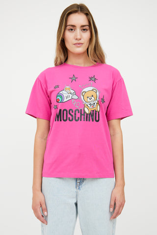 Moschino Pink Bear Astro T-Shirt