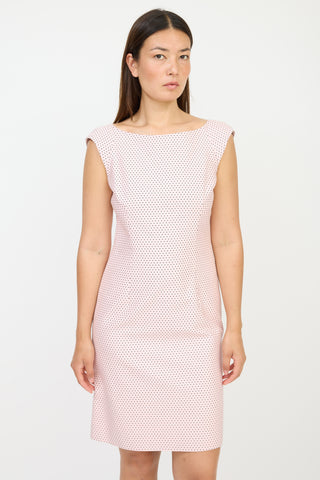 Moschino Pink 
Black Polka Dot Dress