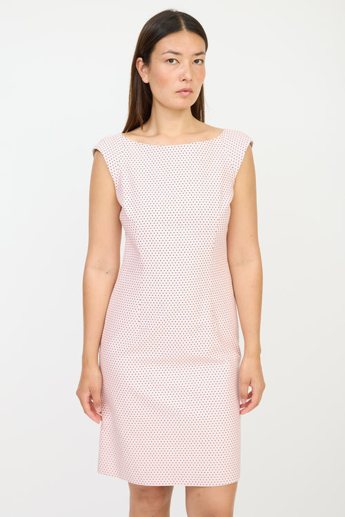 Moschino Pink 
Black Polka Dot Dress