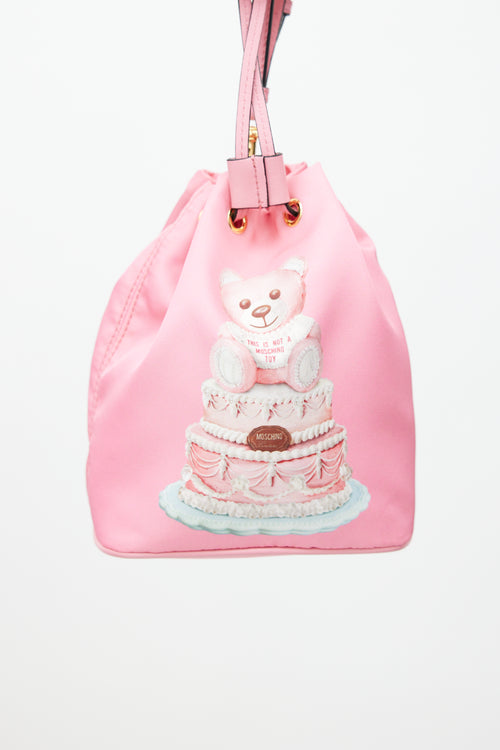 Moschino Pink Nylon Print Crossbody Bag