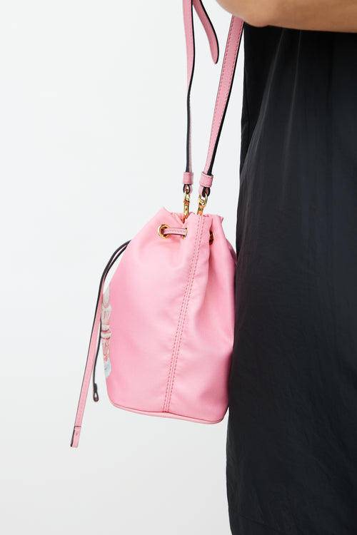 Moschino Pink Nylon Print Crossbody Bag