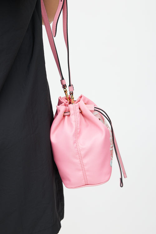 Moschino Pink Nylon Print Crossbody Bag