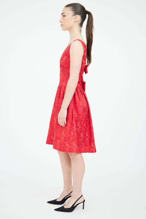 Moschino Red Brocade Bow Dress