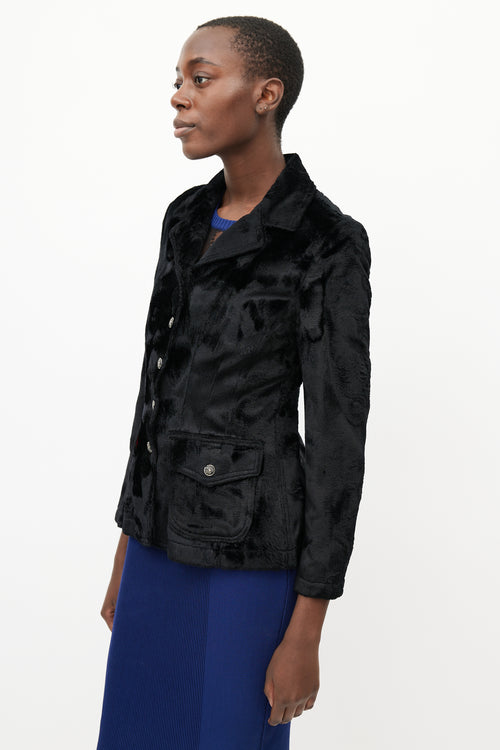 Moschino Vintage Black Velour Blazer