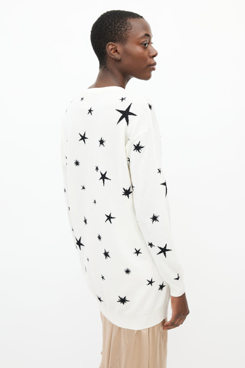 Moschino White 
Multi Star Sweater Dress