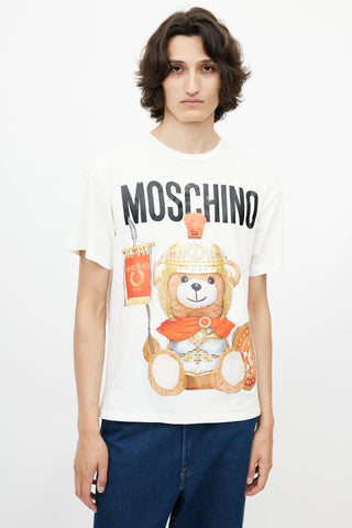 Moschino White 
Multicolour Bear Logo T-Shirt