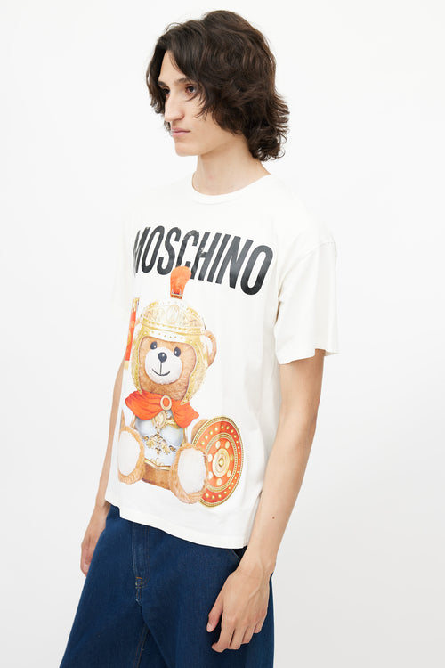 Moschino White 
Multicolour Bear Logo T-Shirt