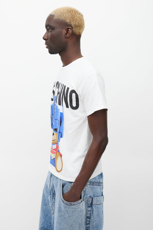 Moschino White 
Multicolour Graphic T-Shirt