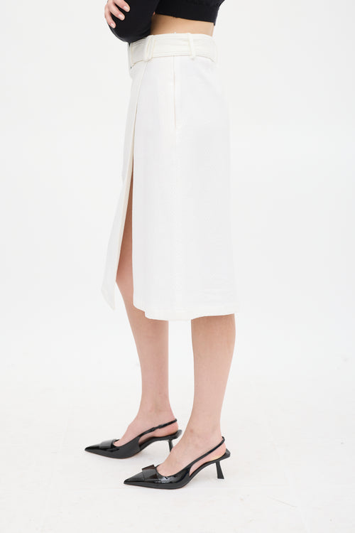 Moschino White Pique Wrap Skirt