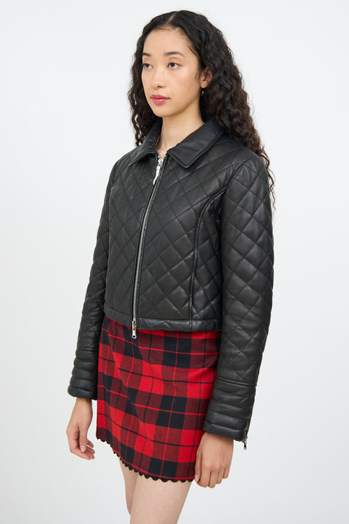 Moschino Black Quilted Leather Jacket