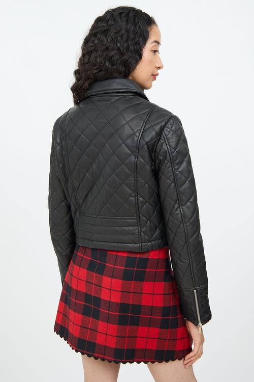 Moschino Black Quilted Leather Jacket